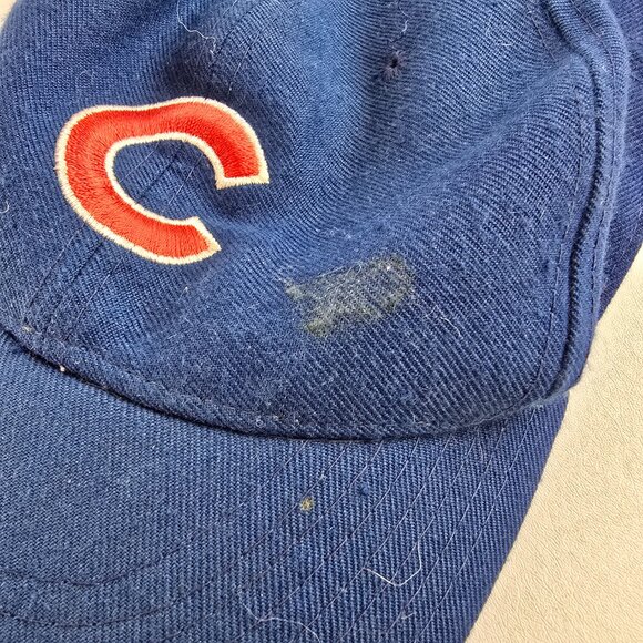 Chicago Cubs Hat Mens 7 1/4 Blue New Era Vintage Fitted MLB Pro Model Diamond - Picture 3 of 9